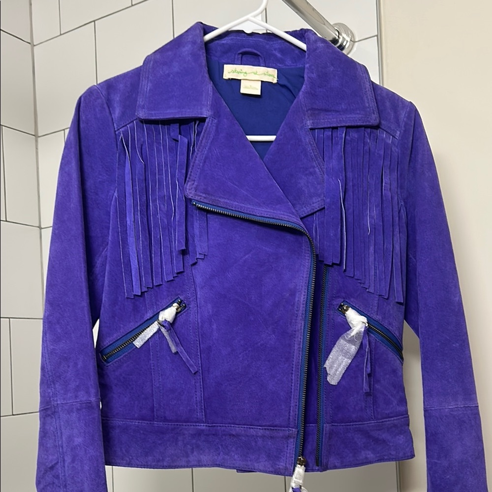 Purple Suede Motorcycle Jacket